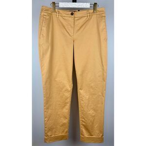 Wildfang Women's Yellow Khaki Straight Leg Dress Pants Casual